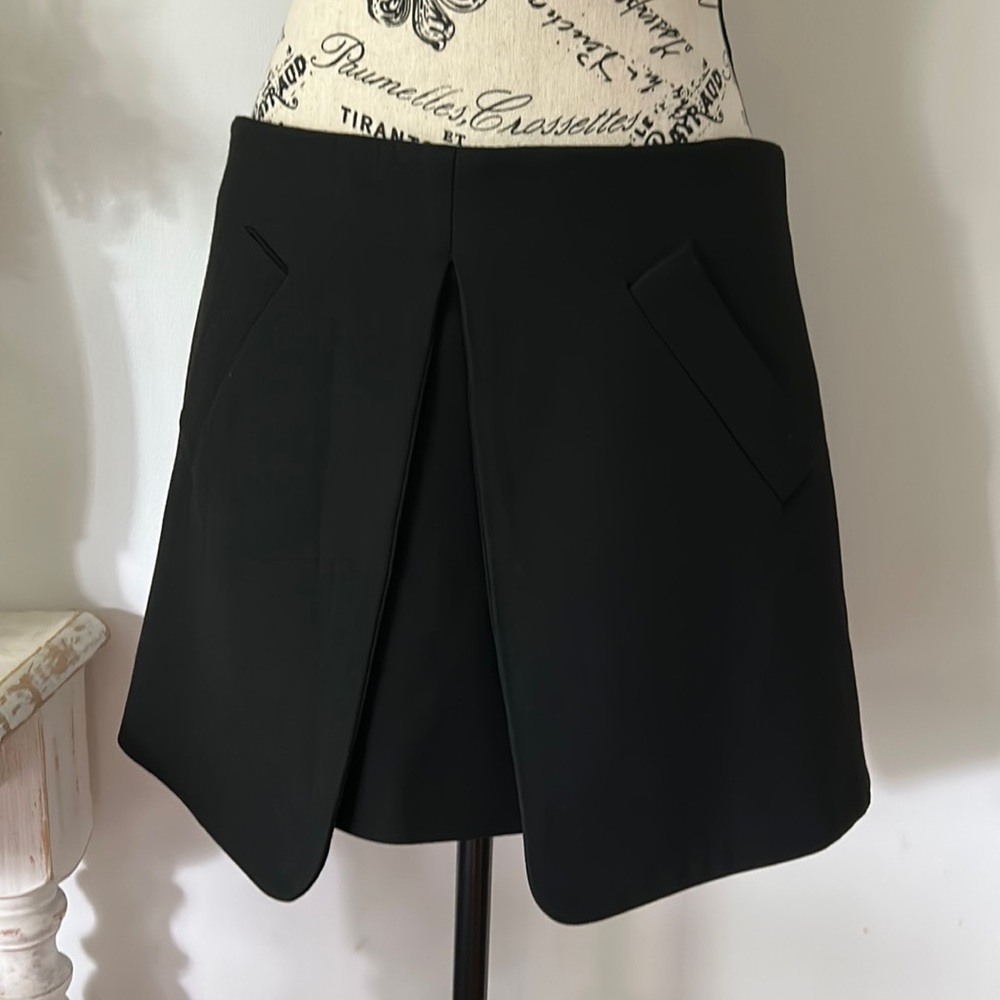 Zara Split Black Mini Skirt Womens size M